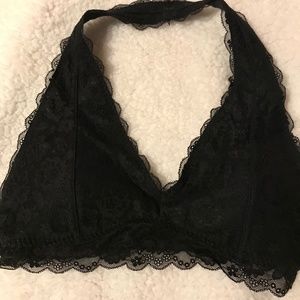 Black Lace Halter Bralette